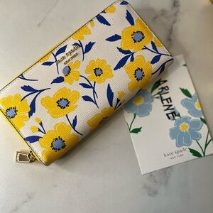 kate spade new york "morgan" wallet in sunshine floral printed